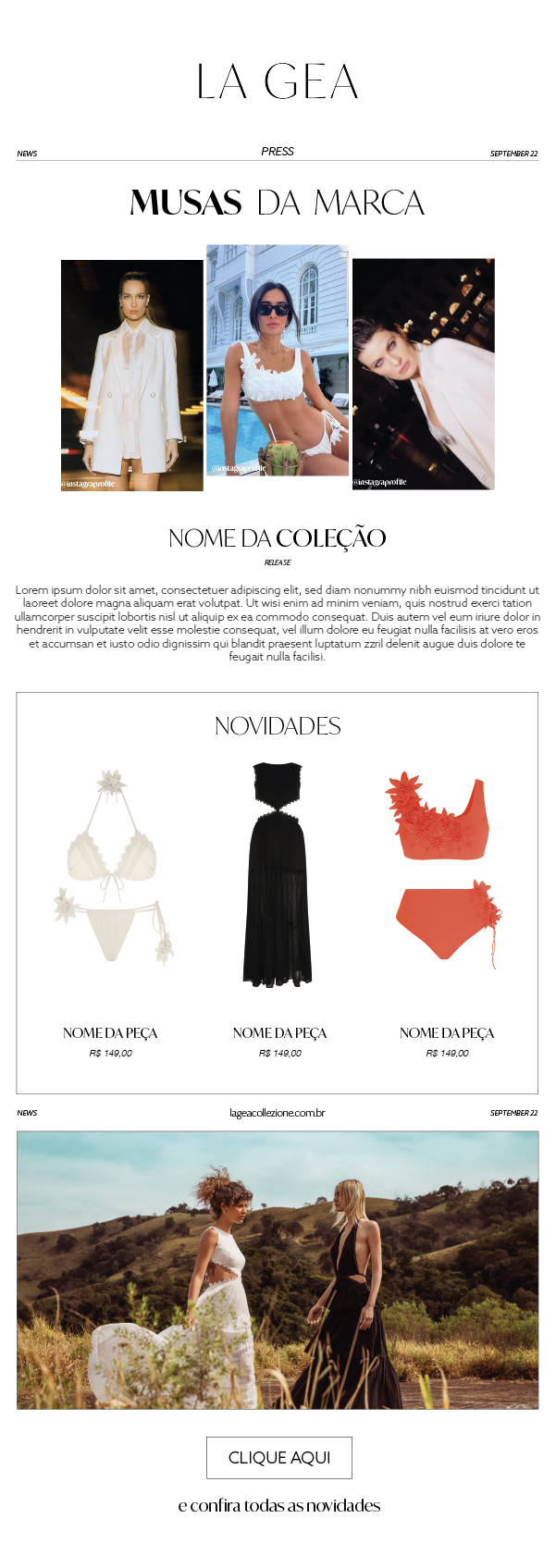 La Gea brand muses email marketing layout