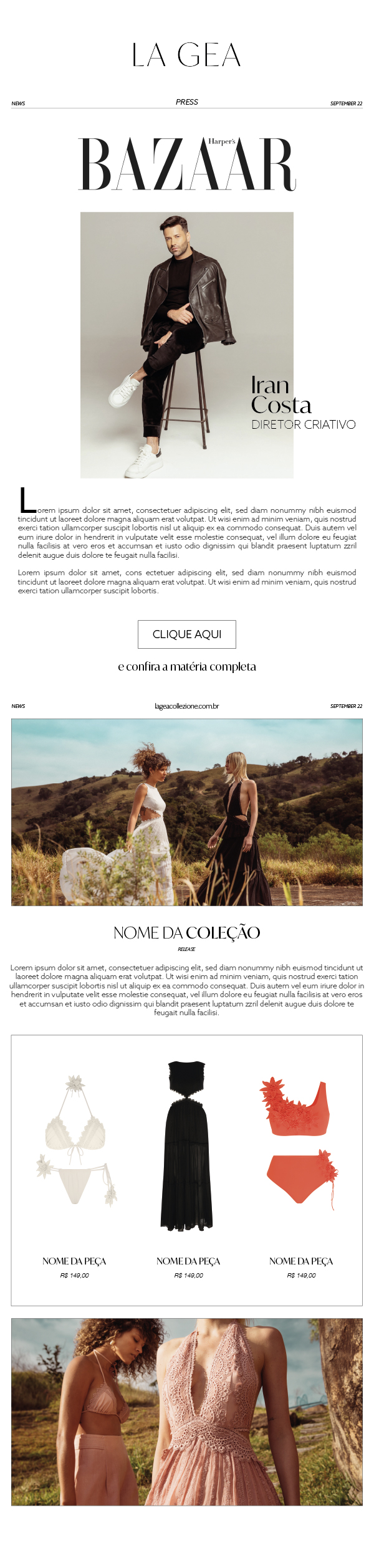 La Gea press email marketing layout