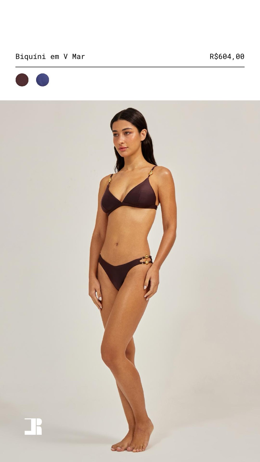 Product page from the Rother Prisma digital catalogue showing a brunette model and bikini color variations