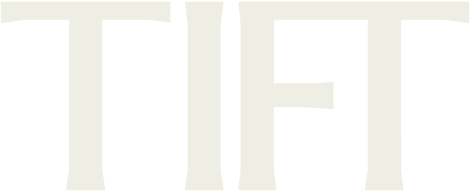 Logotipo Tift em branco sobre fundo roxo